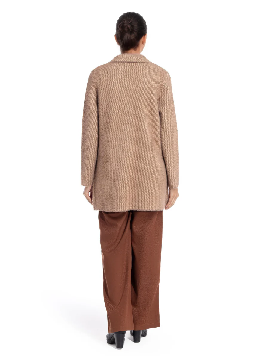 Khaki-Notched Collar Full Sleeves Cardigan Sweater (25Y-087-67) - Image 2