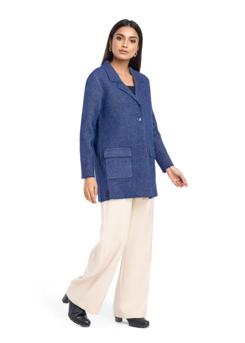 Navy-Notched Collar Full Sleeves Cardigan Sweater (25Y-087-67) - Image 4