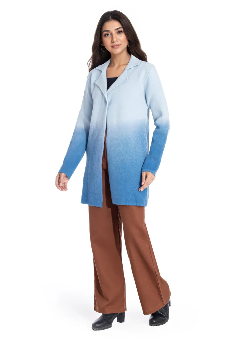 Blue-Notched Collar Full Sleeves Cardigan Sweater (25Y-089-67) - Image 2