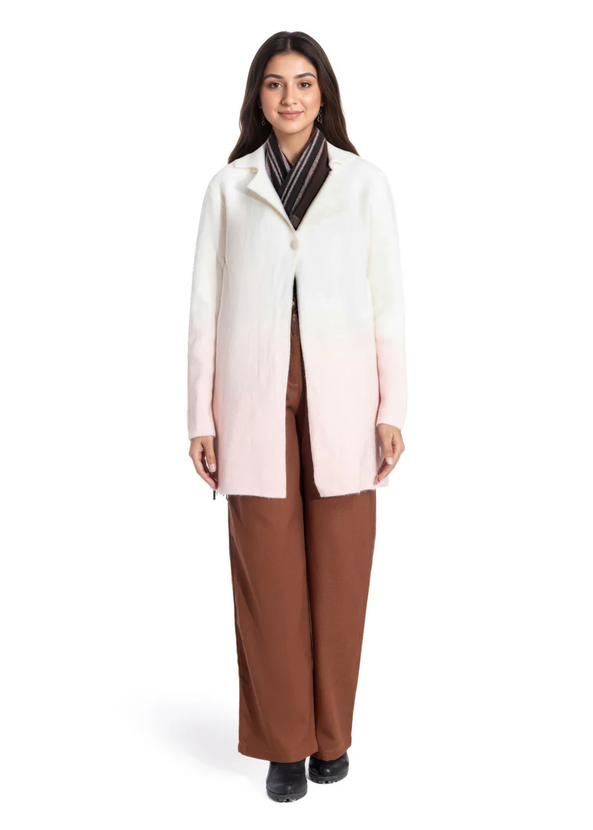 White-Notched Collar Full Sleeves Cardigan Sweater (25Y-089-67) - Image 4