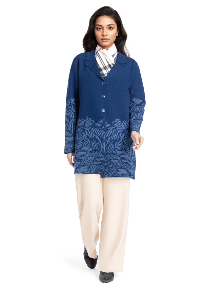 N-Blue-Notched Collar Full Sleeves Cardigan Sweater (25Y-090-67) - Image 5