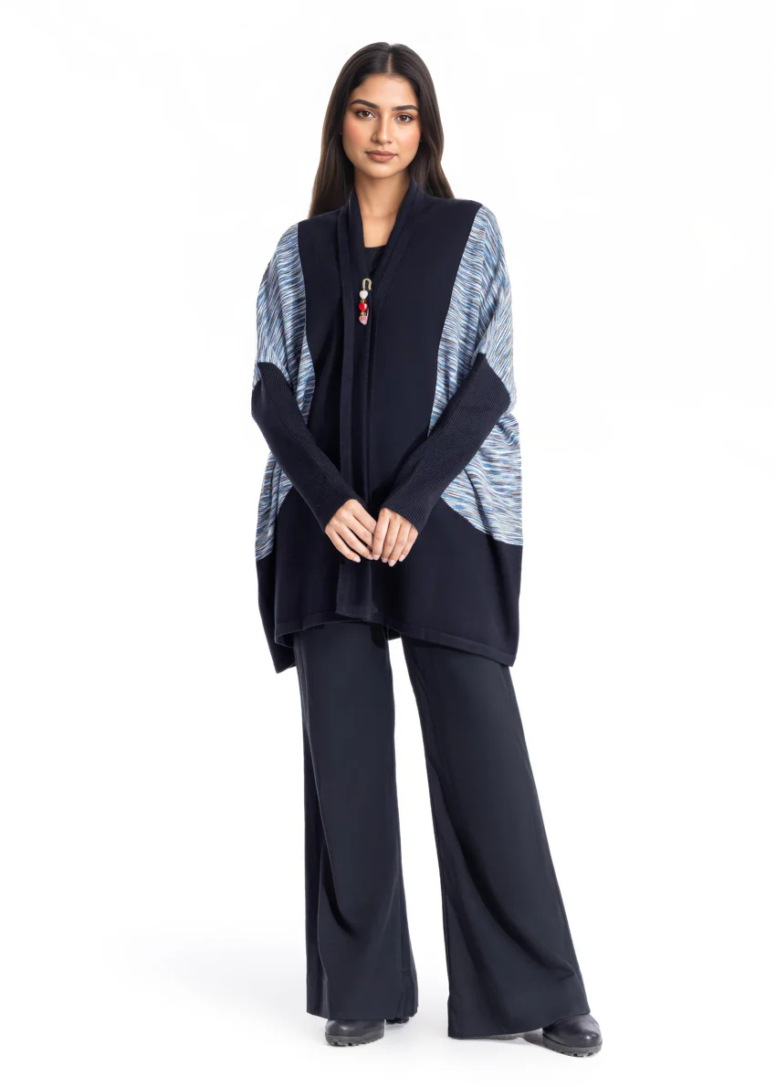 Black-V Neck Cardigan Full Sleeves Sweater (25Y-092-67) - Image 3