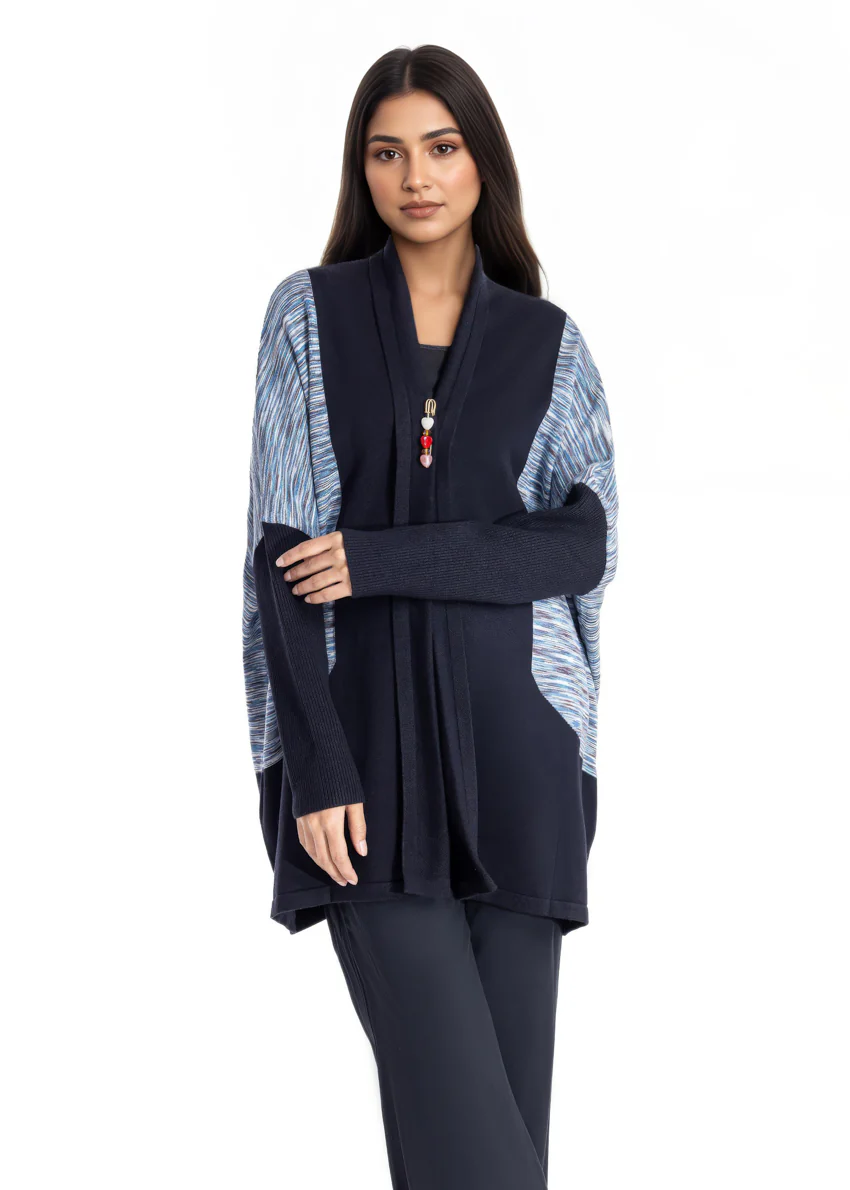 Black-V Neck Cardigan Full Sleeves Sweater (25Y-092-67) - Image 4