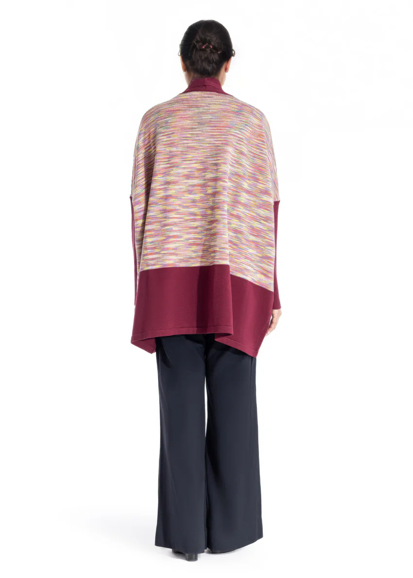 Maroon-V Neck Cardigan Full Sleeves Sweater (25Y-092-67) - Image 3