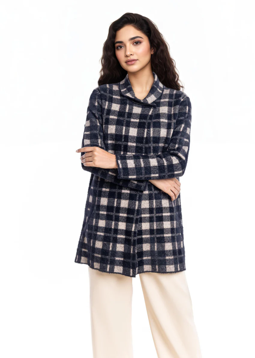 Black-Shawl Collar Full Sleeves Cardigan Sweater (25Y-094-67) - Image 3