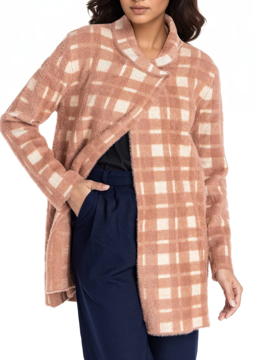 Coffee-Shawl Collar Full Sleeves Cardigan Sweater (25Y-094-67) - Image 4