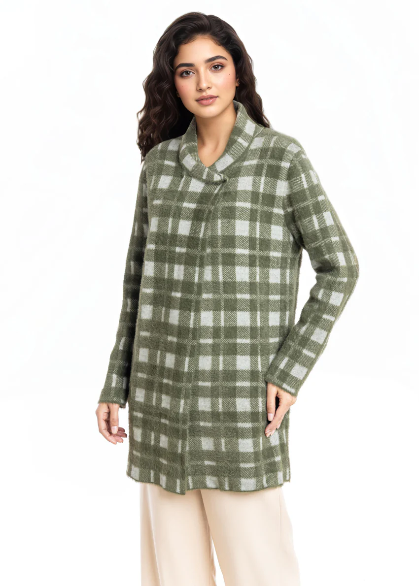 Olive-Shawl Collar Full Sleeves Cardigan Sweater (25Y-094-67) - Image 4