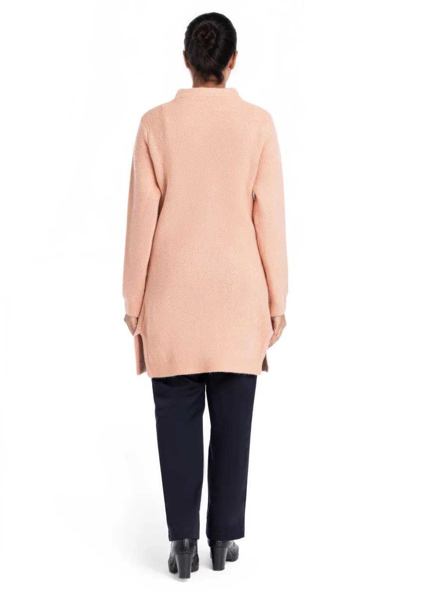 Coral-Round Neck Cardigan Full Sleeves Sweater (25Y-102-67) - Image 5