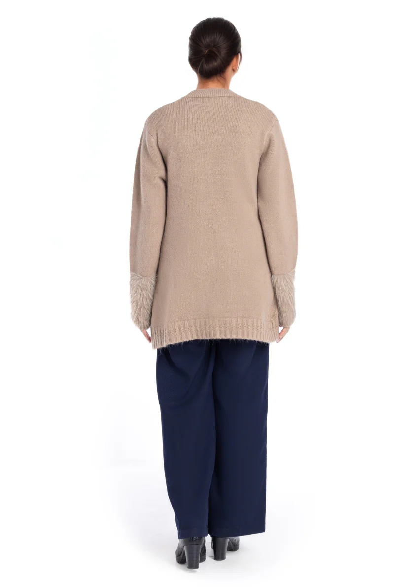 Khaki-V-Cardigan Full Sleeves Sweater (25Y-104-67) - Image 3