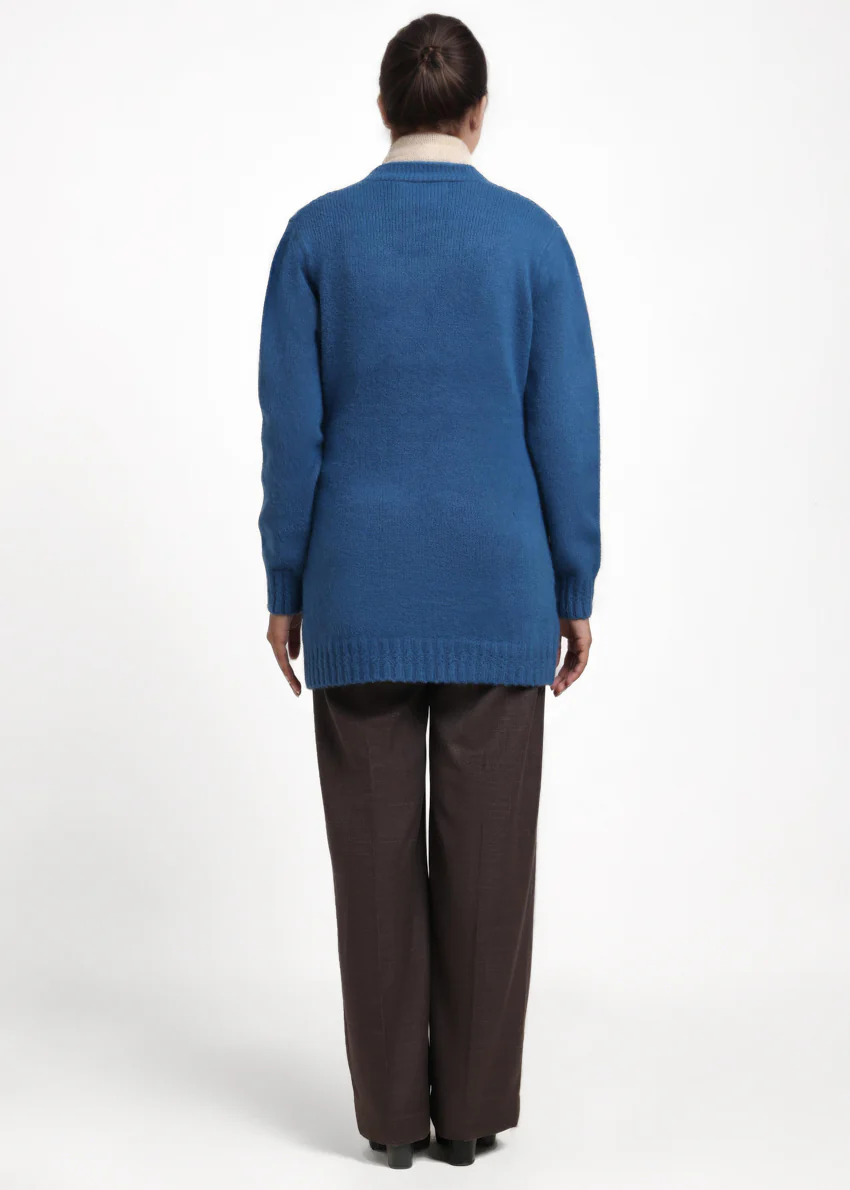 Teal-V-Cardigan Full Sleeves Sweater (25Y-110-67) - Image 2