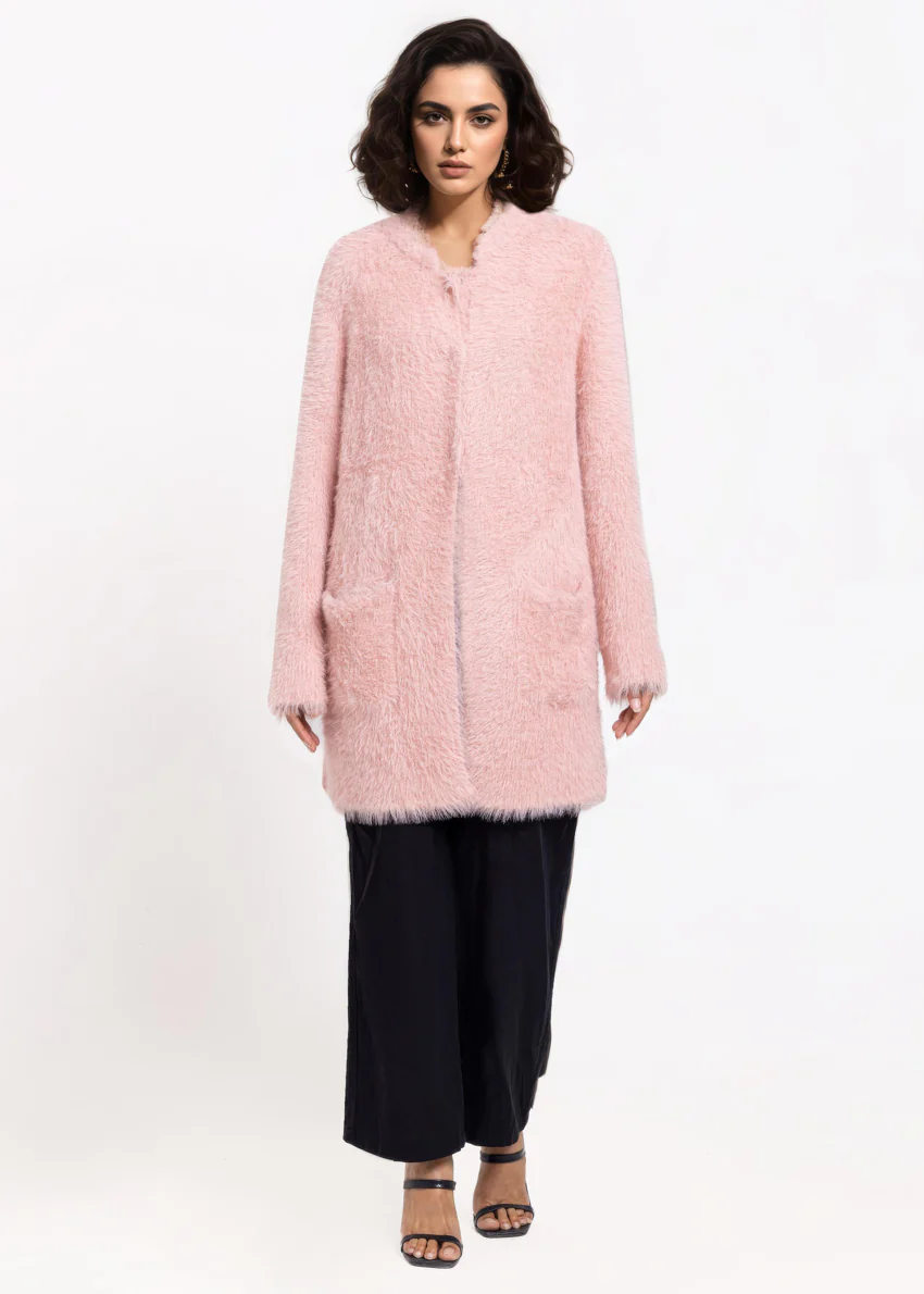 Pink-Round Neck Full Sleeves Cardigan Sweater (25Y-112-67) - Image 3