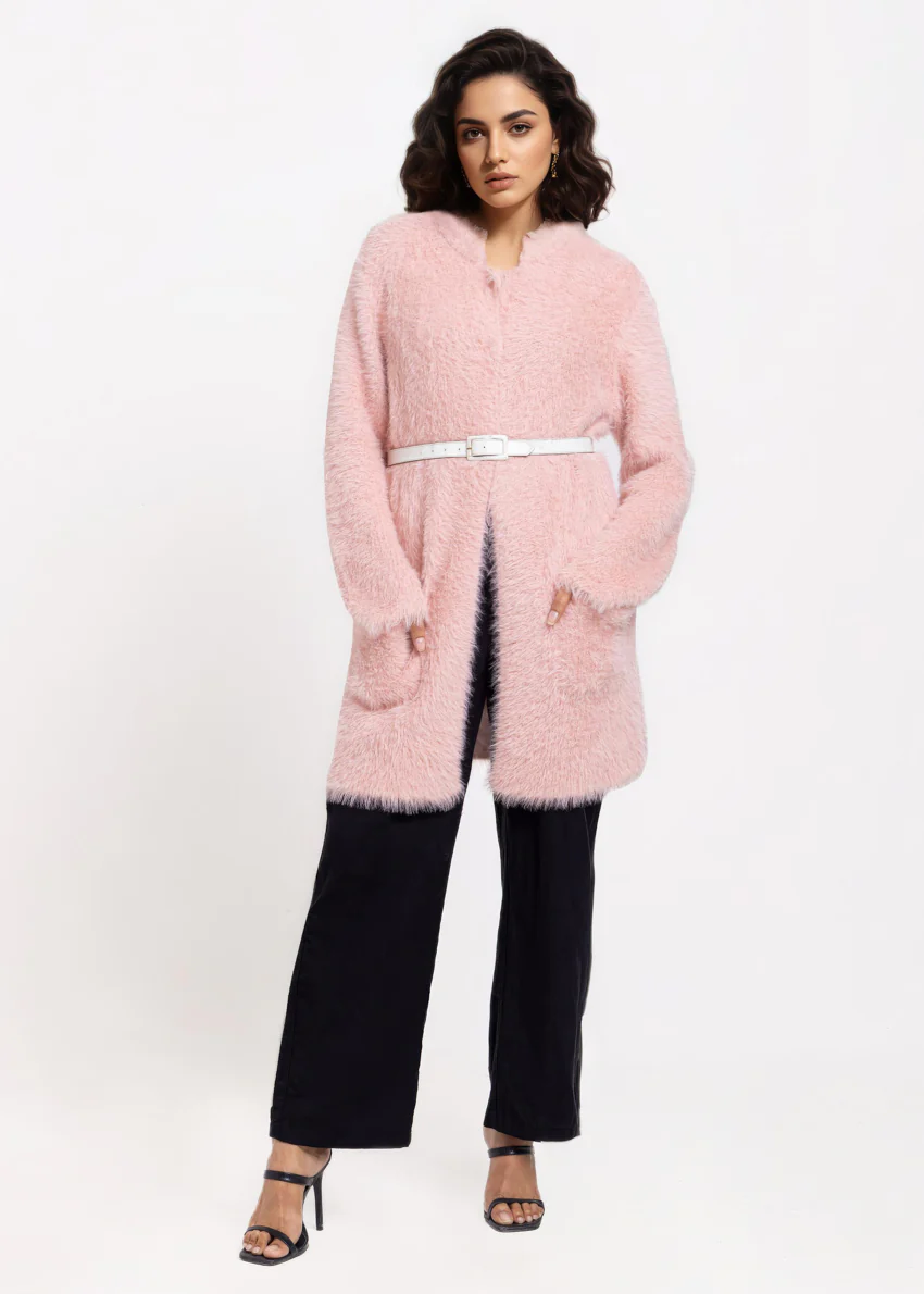 Pink-Round Neck Full Sleeves Cardigan Sweater (25Y-112-67) - Image 4