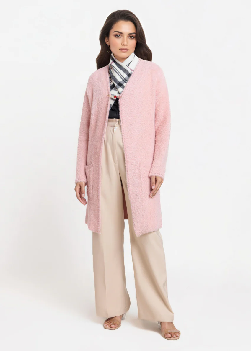 B-Pink-V-Cardigan Full Sleeves Sweater (25Y-113-67) - Image 3