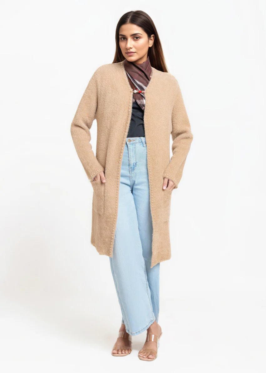 Khaki-V-Cardigan Full Sleeves Sweater (25Y-113-67) - Image 3