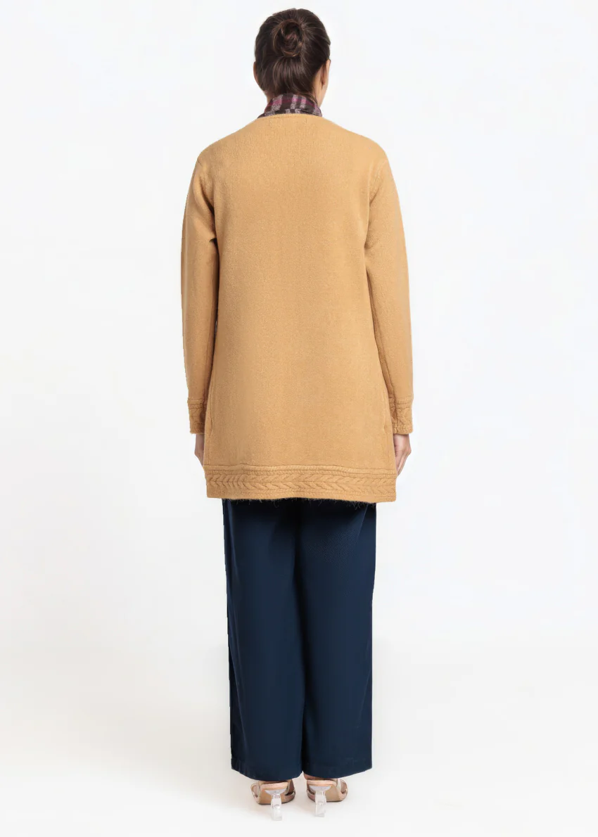 Khaki-V-Cardigan Full Sleeves Sweater (25Y-114-67) - Image 2