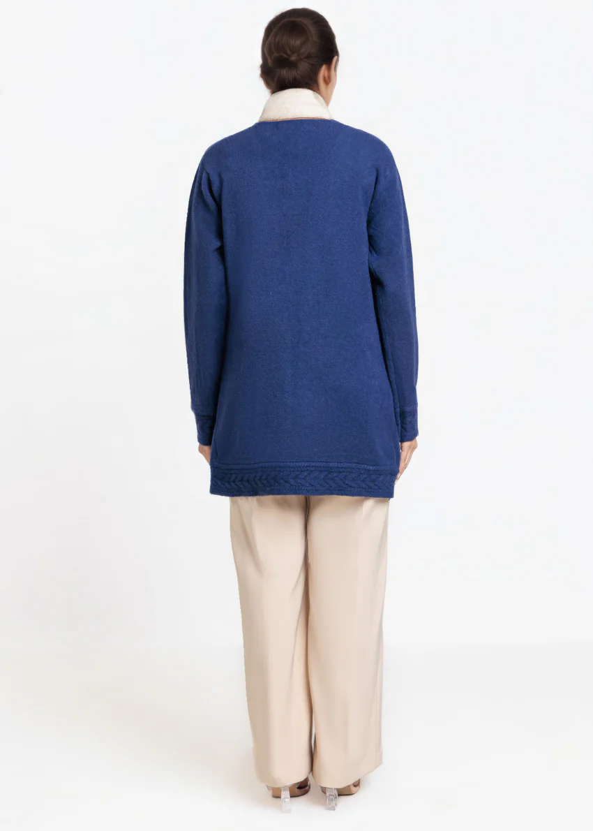 Navy-V-Cardigan Full Sleeves Sweater (25Y-114-67) - Image 2