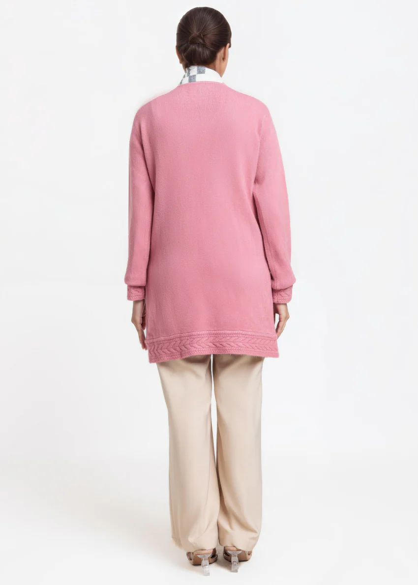 Pink-V-Cardigan Full Sleeves Sweater (25Y-114-67) - Image 2