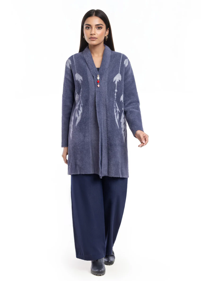 Charcoal-Front Open Full Sleeves Cardigan Sweater (25Y-115-67) - Image 4