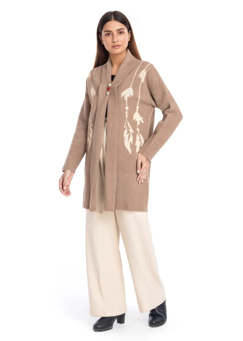 Khaki-Front Open Full Sleeves Cardigan Sweater (25Y-115-67) - Image 5