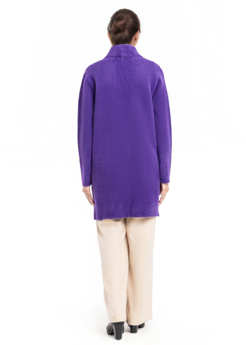 Mauve-Front Open Full Sleeves Cardigan Sweater (25Y-115-67) - Image 2