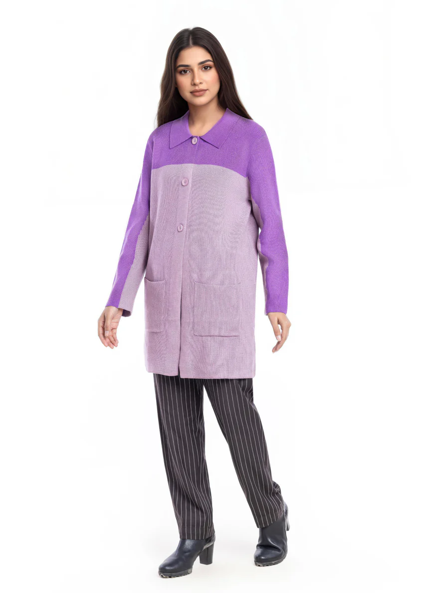 L-Plum-Wing Collar Full Sleeves Cardigan Sweater (25Y-116-67) - Image 4