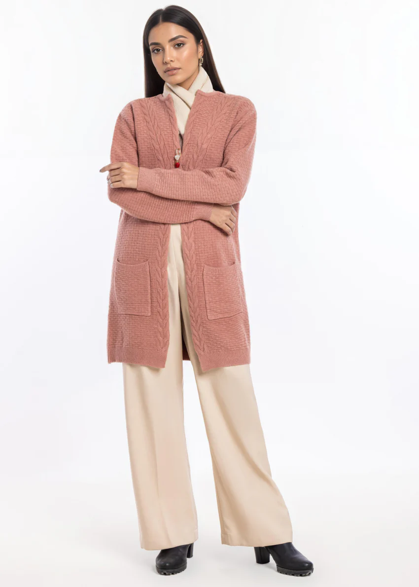 Brick-Round Neck Cardigan Full Sleeves Sweater (25Y-118-67) - Image 4