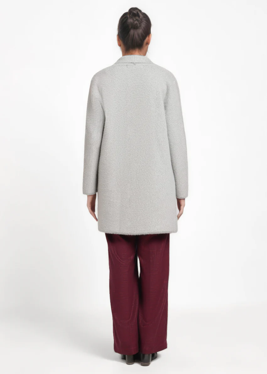 Grey-Shawl Collar Full Sleeves Cardigan Sweater (25Y-120-67) - Image 2