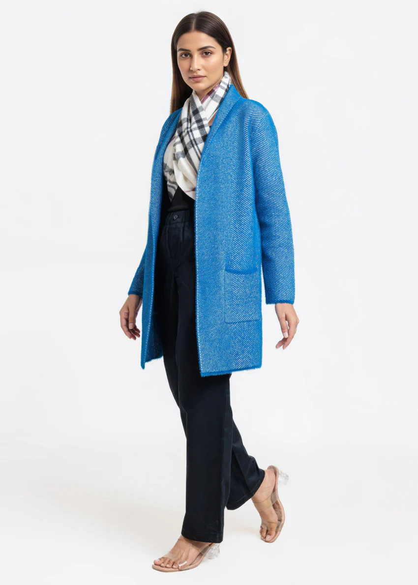 R-Blue-Shawl Collar Full Sleeves Cardigan Sweater (25Y-120-67) - Image 4