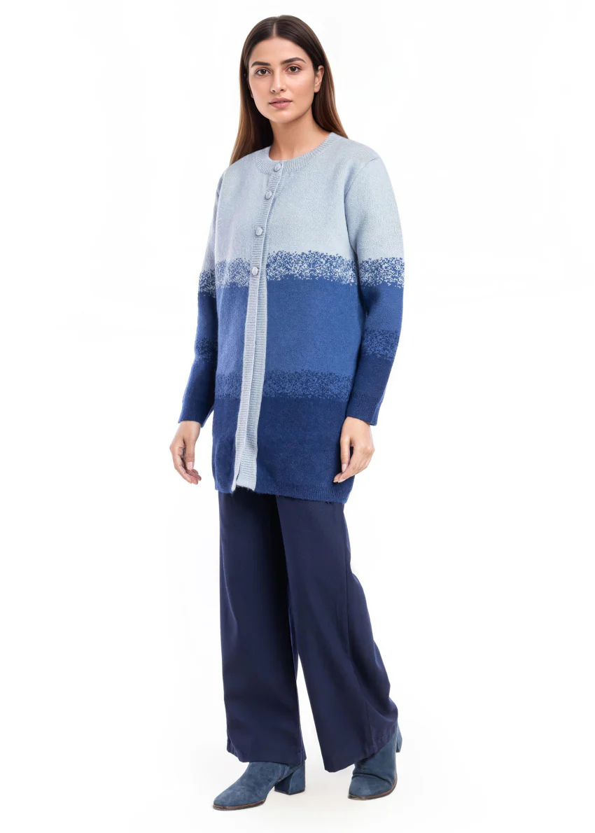 Navy-Round Neck Cardigan Full Sleeves Sweater (25Y-125-67) - Image 5