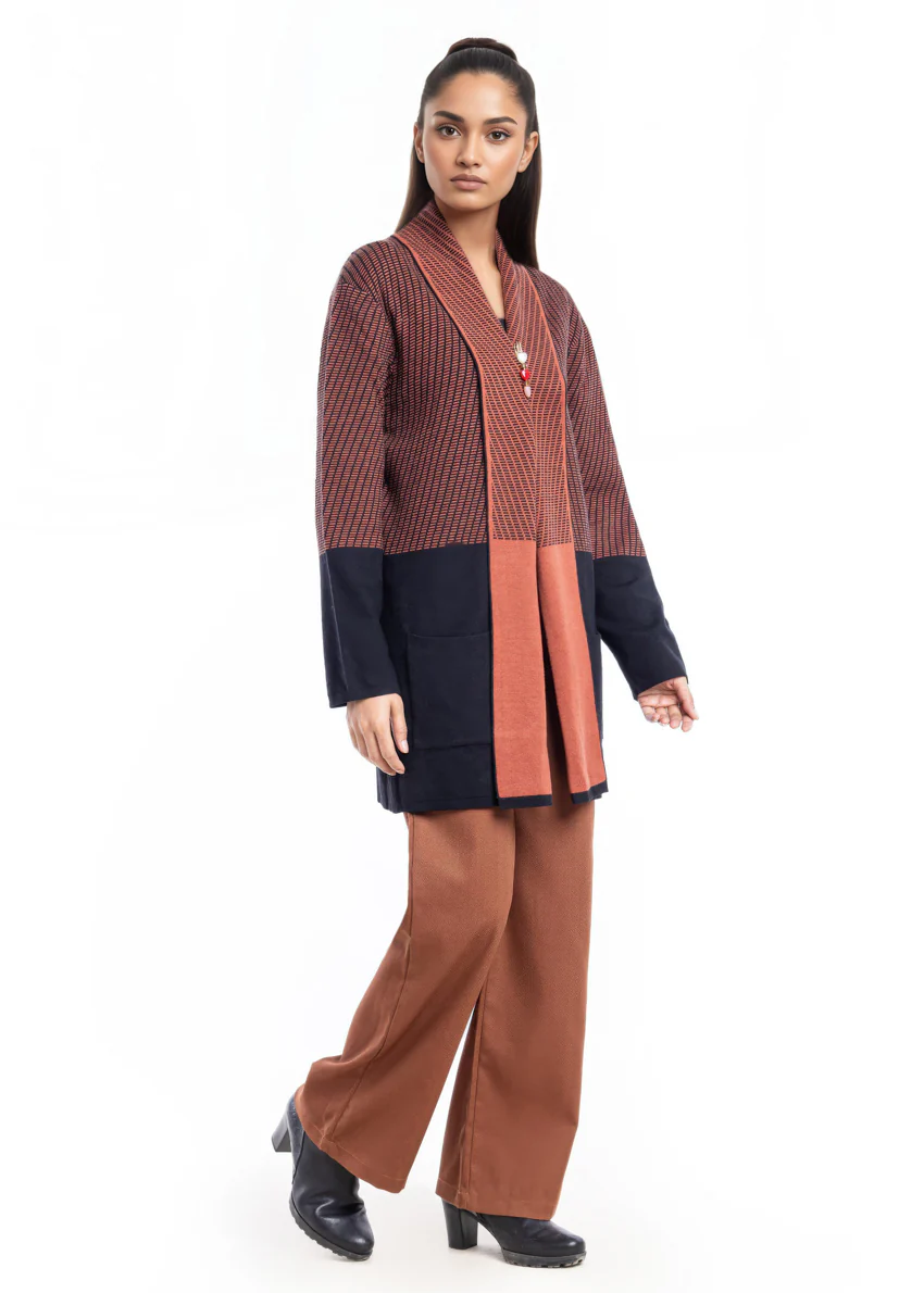 Black-Front Open Full Sleeves Cardigan Sweater (25Y-126-67) - Image 4