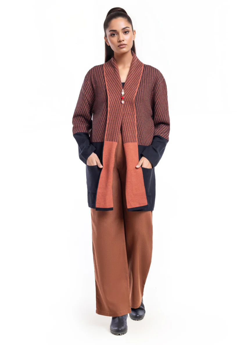 Black-Front Open Full Sleeves Cardigan Sweater (25Y-126-67) - Image 5