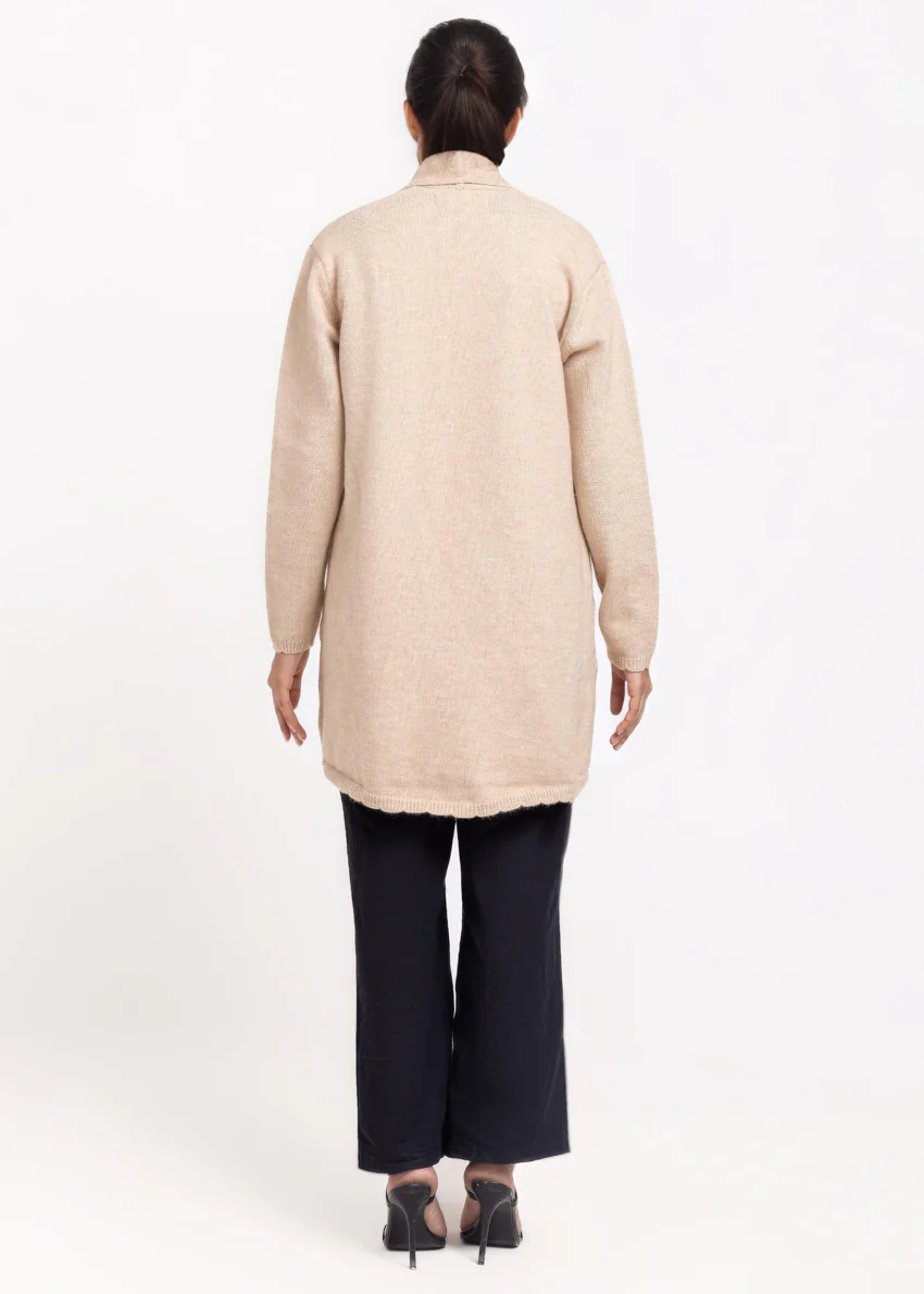 Beige-Cardigan Full Sleeves Sweater (25Y-127-67) - Image 2
