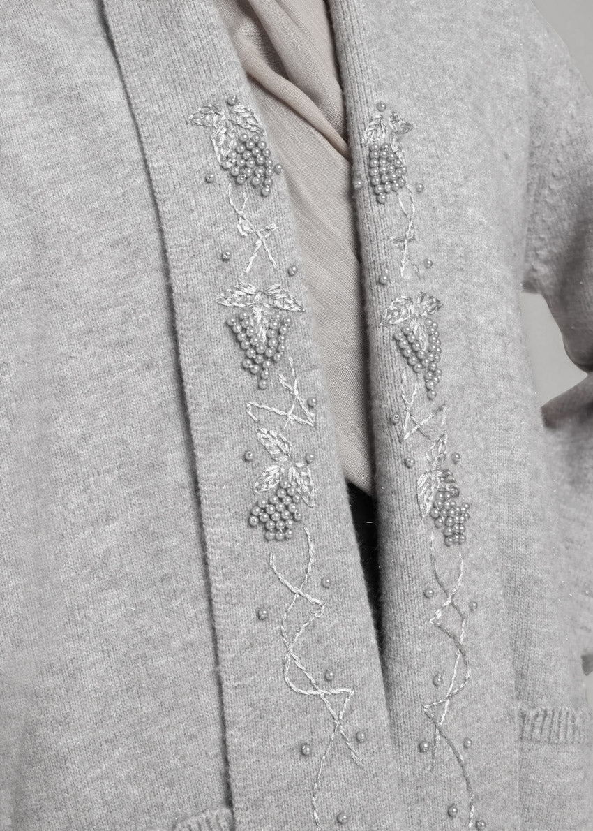 L-Grey-Cardigan Full Sleeves Sweater (25Y-127-67) - Image 4