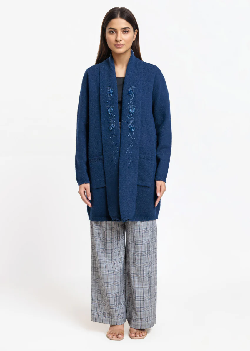 Navy-Cardigan Full Sleeves Sweater (25Y-127-67) - Image 3