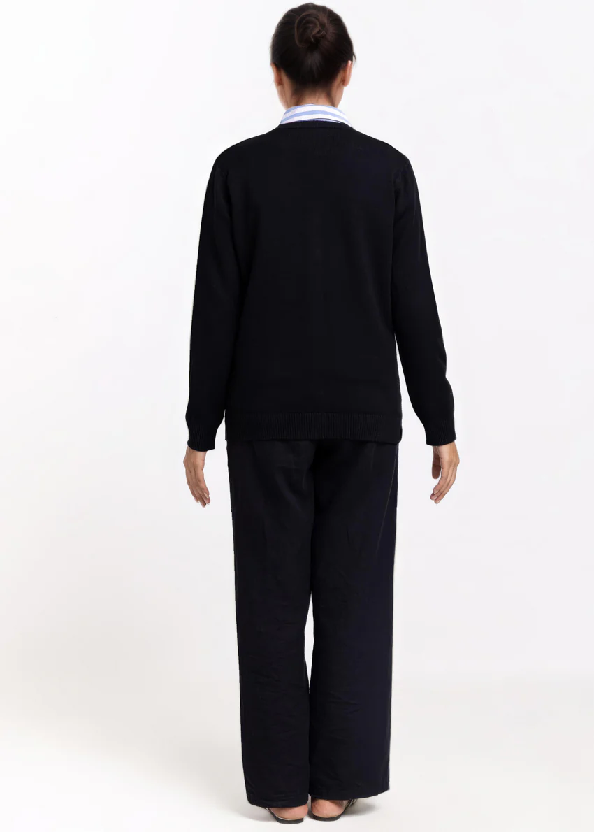 Black-V-Cardigan Full Sleeves Sweater (25Y-201-67) - Image 2