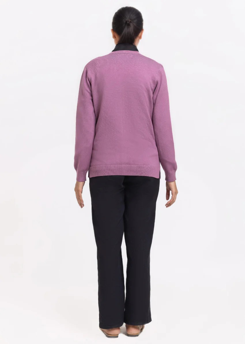 D-Plum-V-Cardigan Full Sleeves Sweater (25Y-203-67) - Image 2