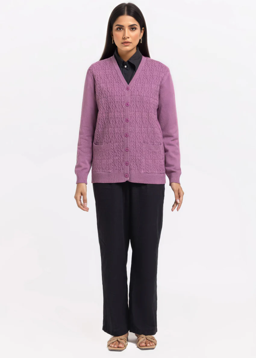 D-Plum-V-Cardigan Full Sleeves Sweater (25Y-203-67) - Image 4