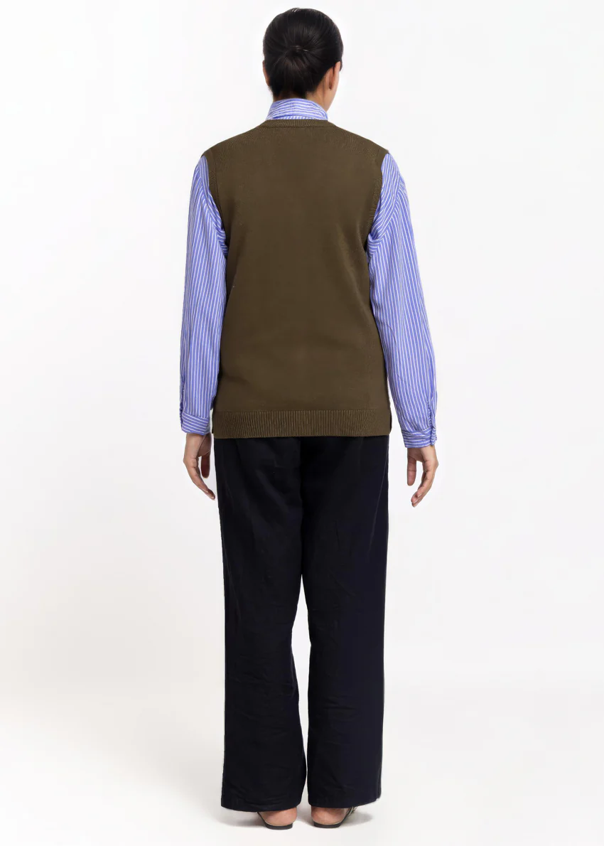 Olive-V-Cardigan Sando Sweater (25Y-204-67) - Image 2