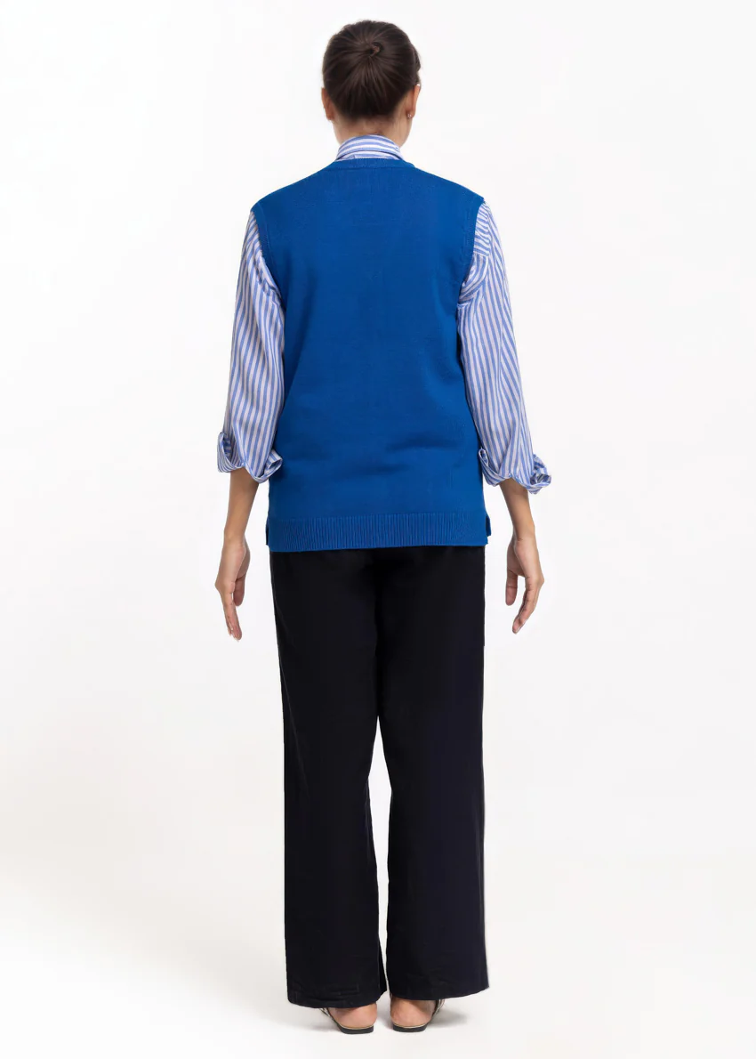 Blue-V-Cardigan Sando Sweater (25Y-206-67) - Image 2