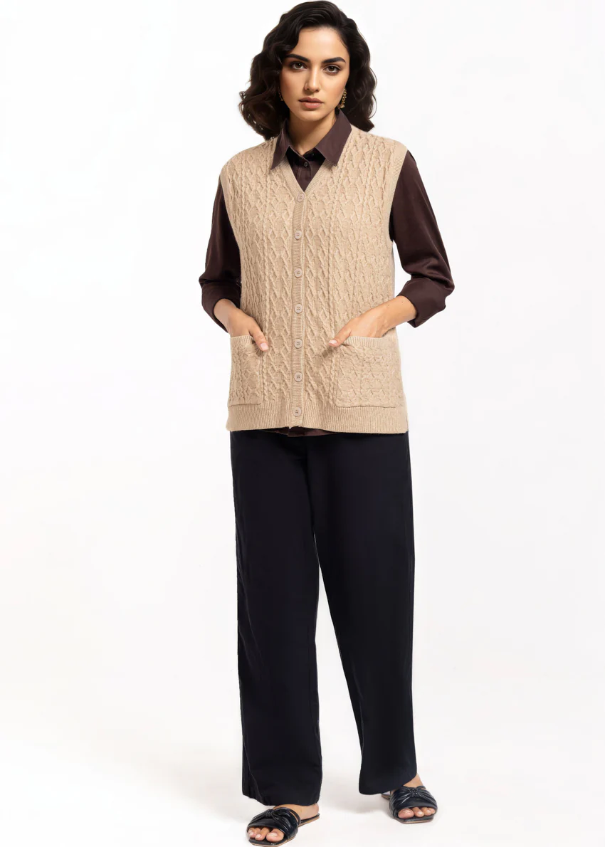 D-Beige-V-Cardigan Sando Sweater (25Y-210-67) - Image 5