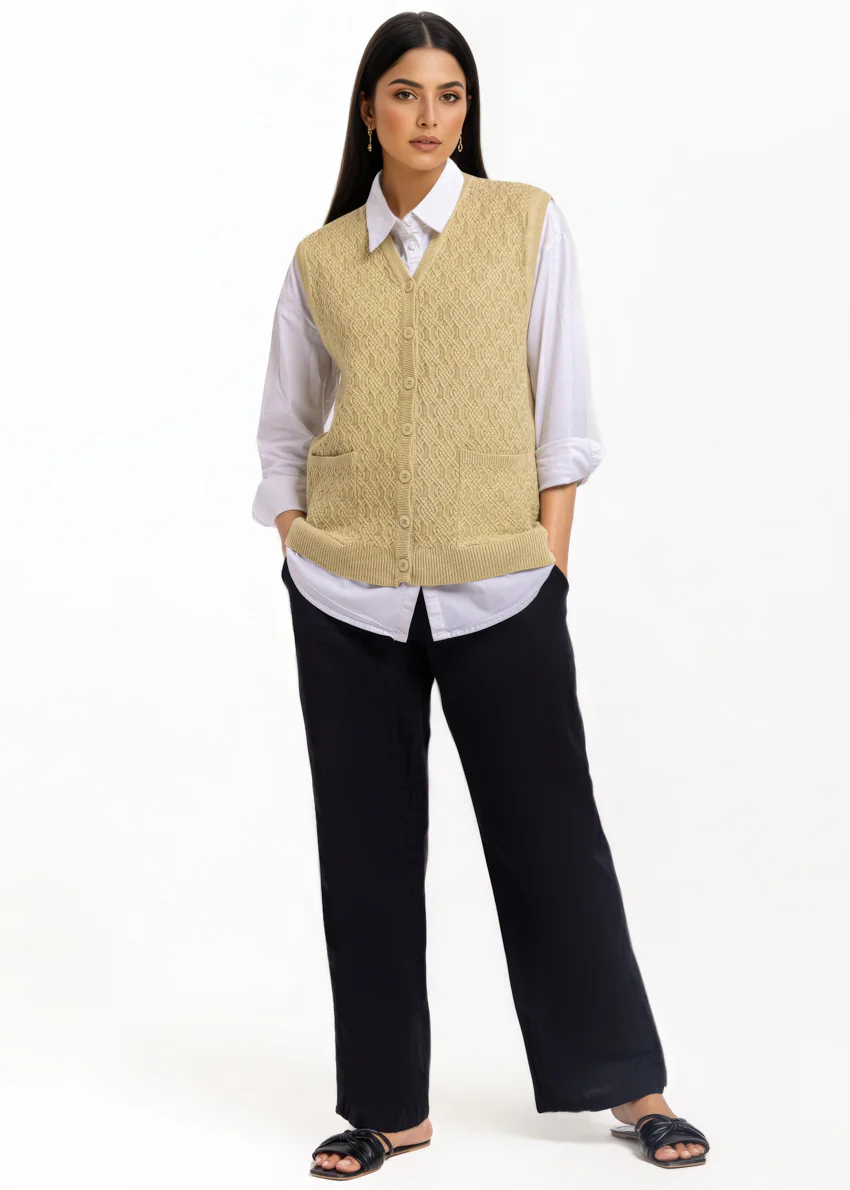 Olive-V-Cardigan Sando Sweater (25Y-214-67) - Image 4