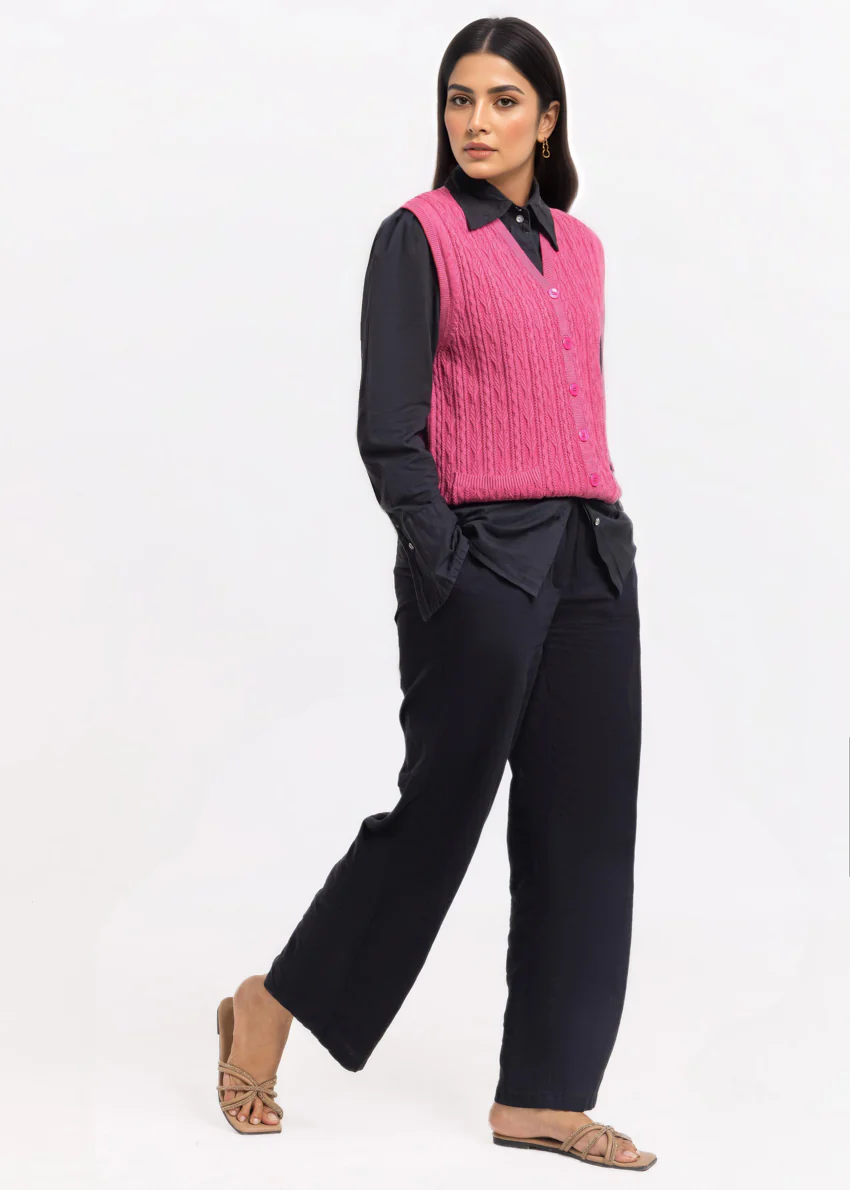 Pink-V-Cardigan Sando Sweater (25Y-216-67) - Image 4