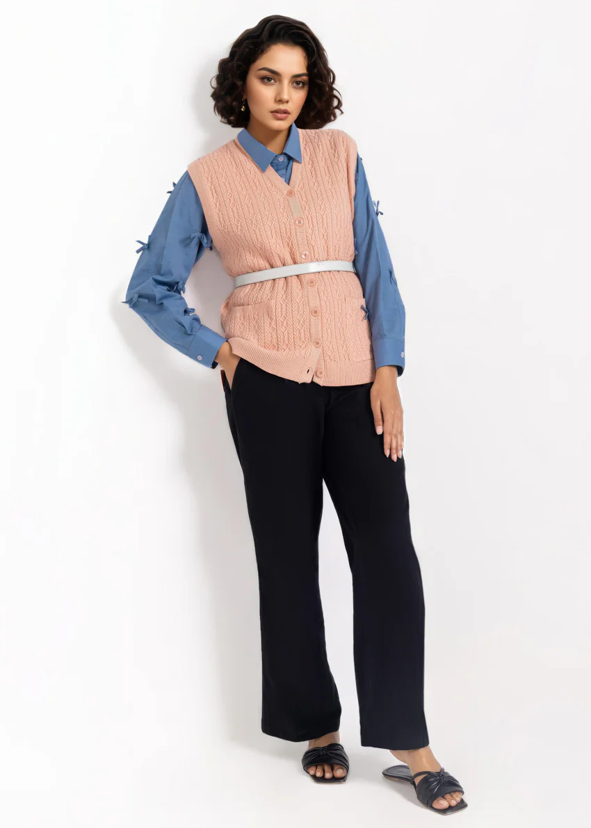 B-Pink-V-Cardigan Sando Sweater (25Y-218-67) - Image 4
