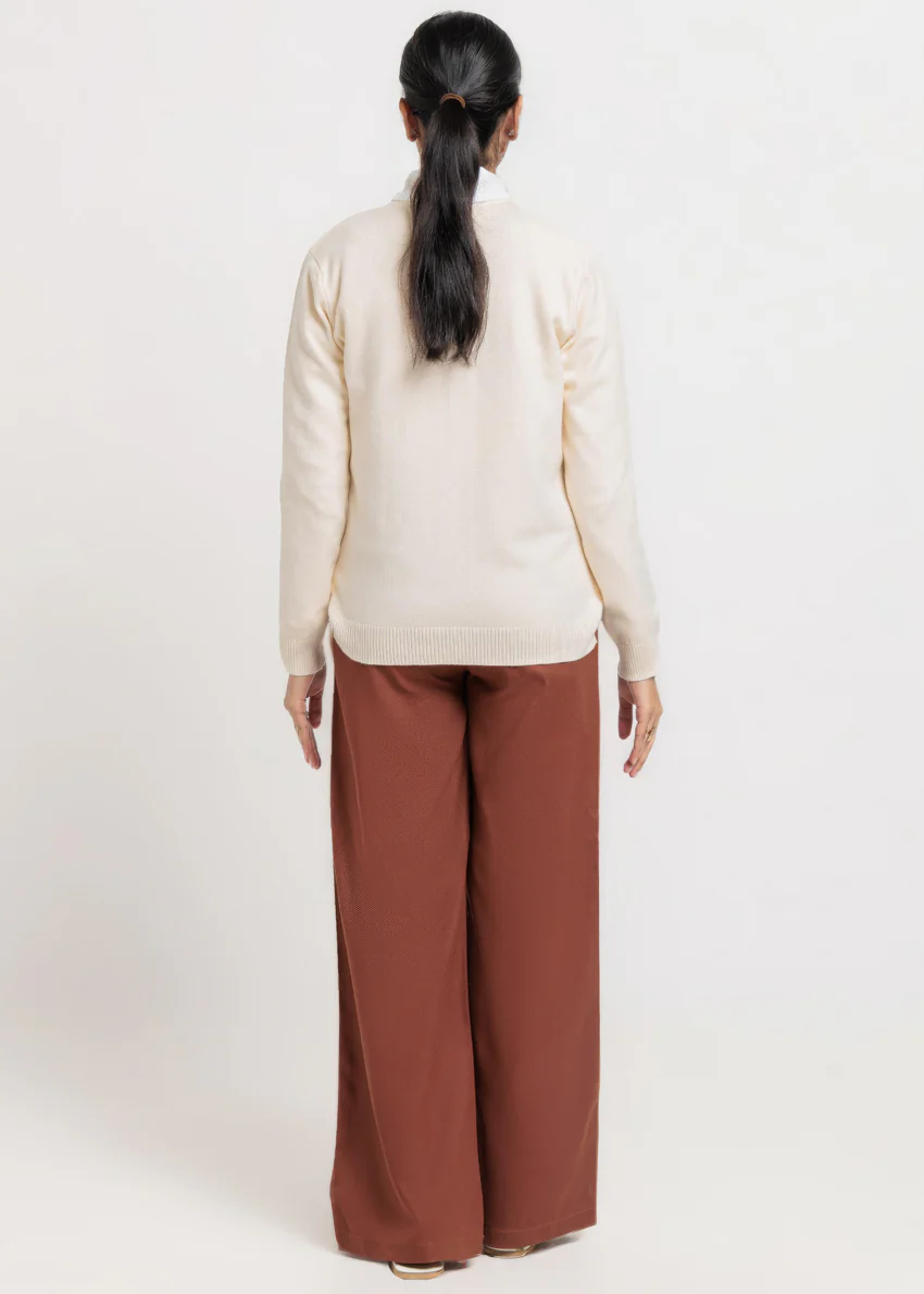 O-White-V-Cardigan Full Sleeves Sweater (25Y-219-67) - Image 2