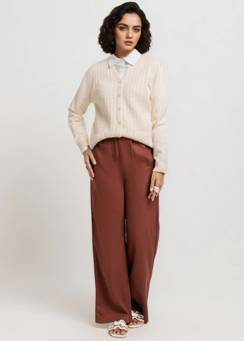 O-White-V-Cardigan Full Sleeves Sweater (25Y-219-67) - Image 4