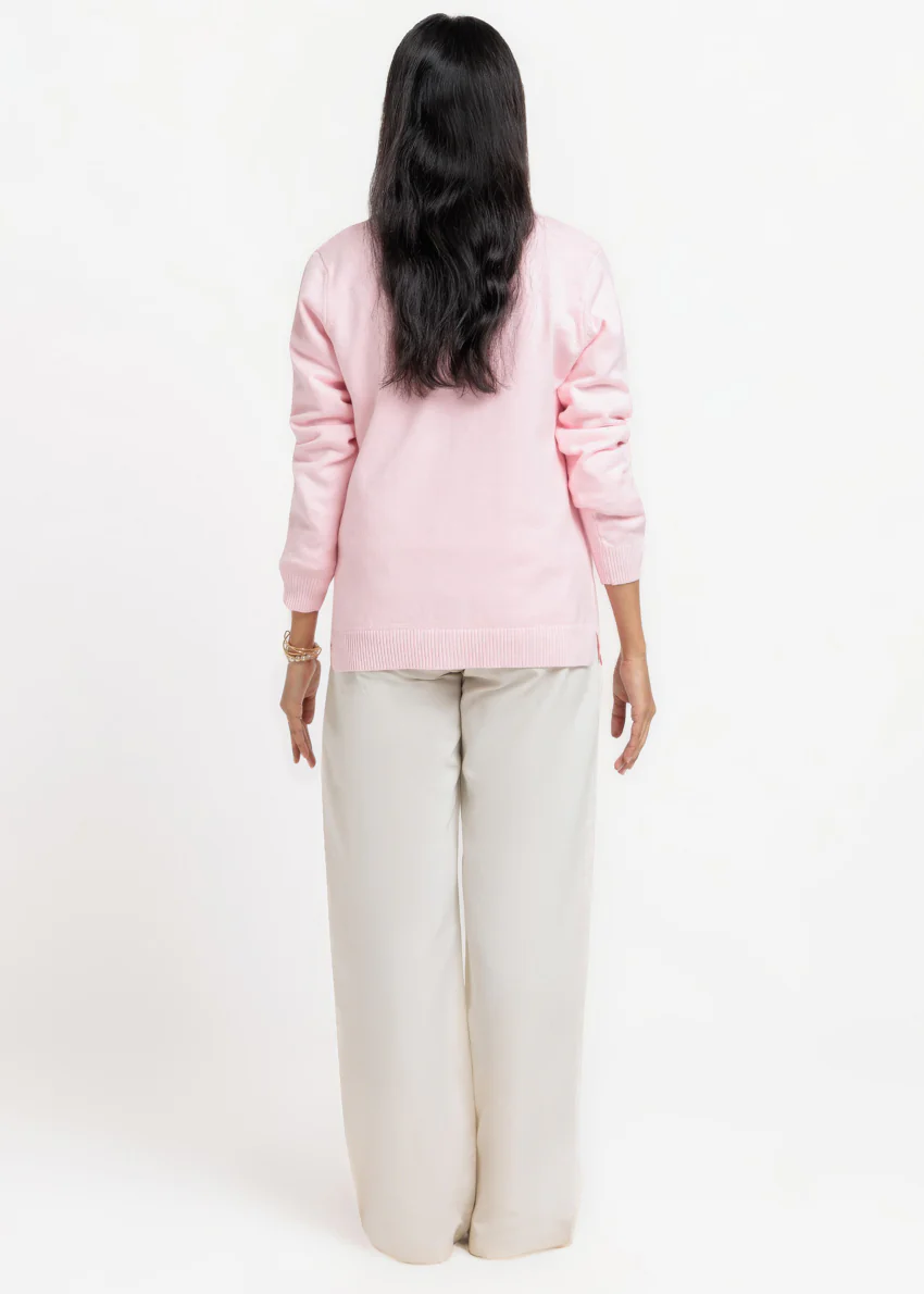 Pink-V-Cardigan Full Sleeves Sweater (25Y-219-67) - Image 2
