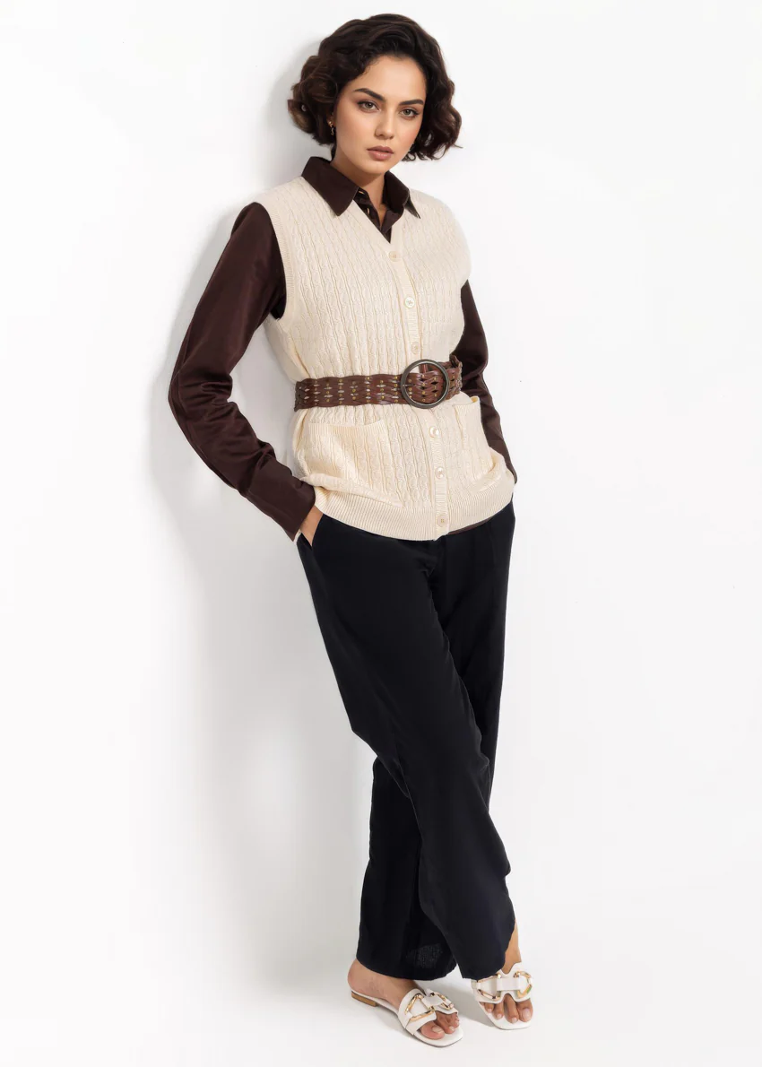 O-White-V-Cardigan Sando Sweater (25Y-220-67) - Image 4