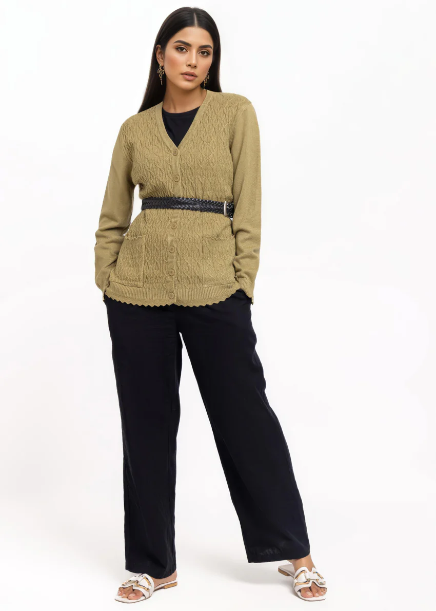 Olive-V-Cardigan Full Sleeves Sweater (25Y-223-67) - Image 3
