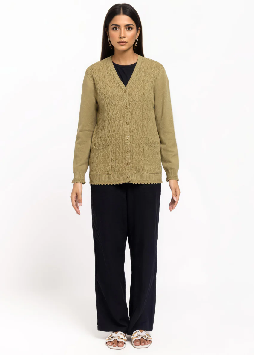 Olive-V-Cardigan Full Sleeves Sweater (25Y-223-67) - Image 4