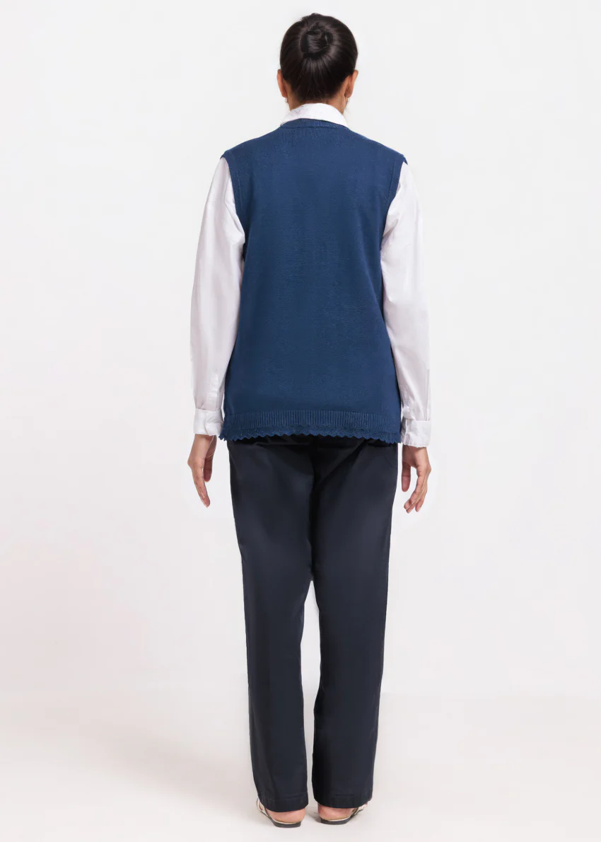 Navy-V-Cardigan Sando Sweater (25Y-226-67) - Image 2